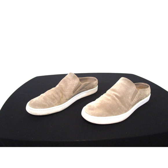 Vince Beige Tan Suede Slip On Mule Loafer Flats Women Sz 7.5 M - Picture 1 of 10